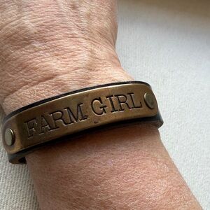 Brown Leather Bracelet “FARM GIRL”